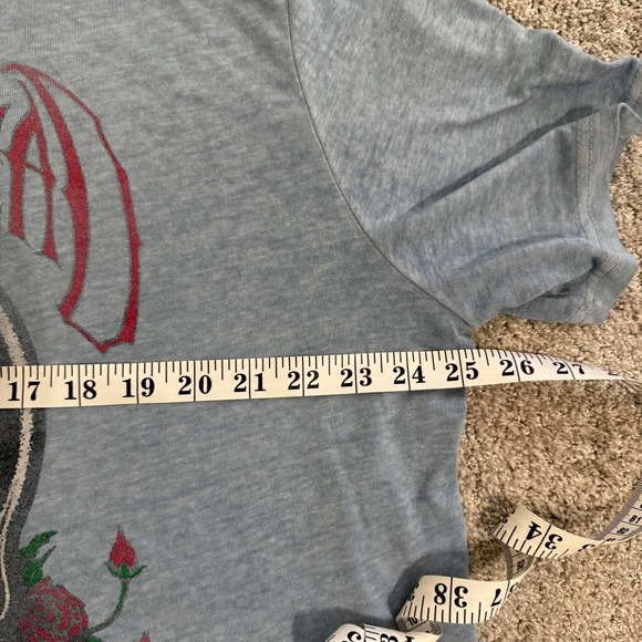 Grateful Dead Skull Roses T Shirt Lucky Brand XXL Blue Plus Size Band Tee - Picture 6 of 8